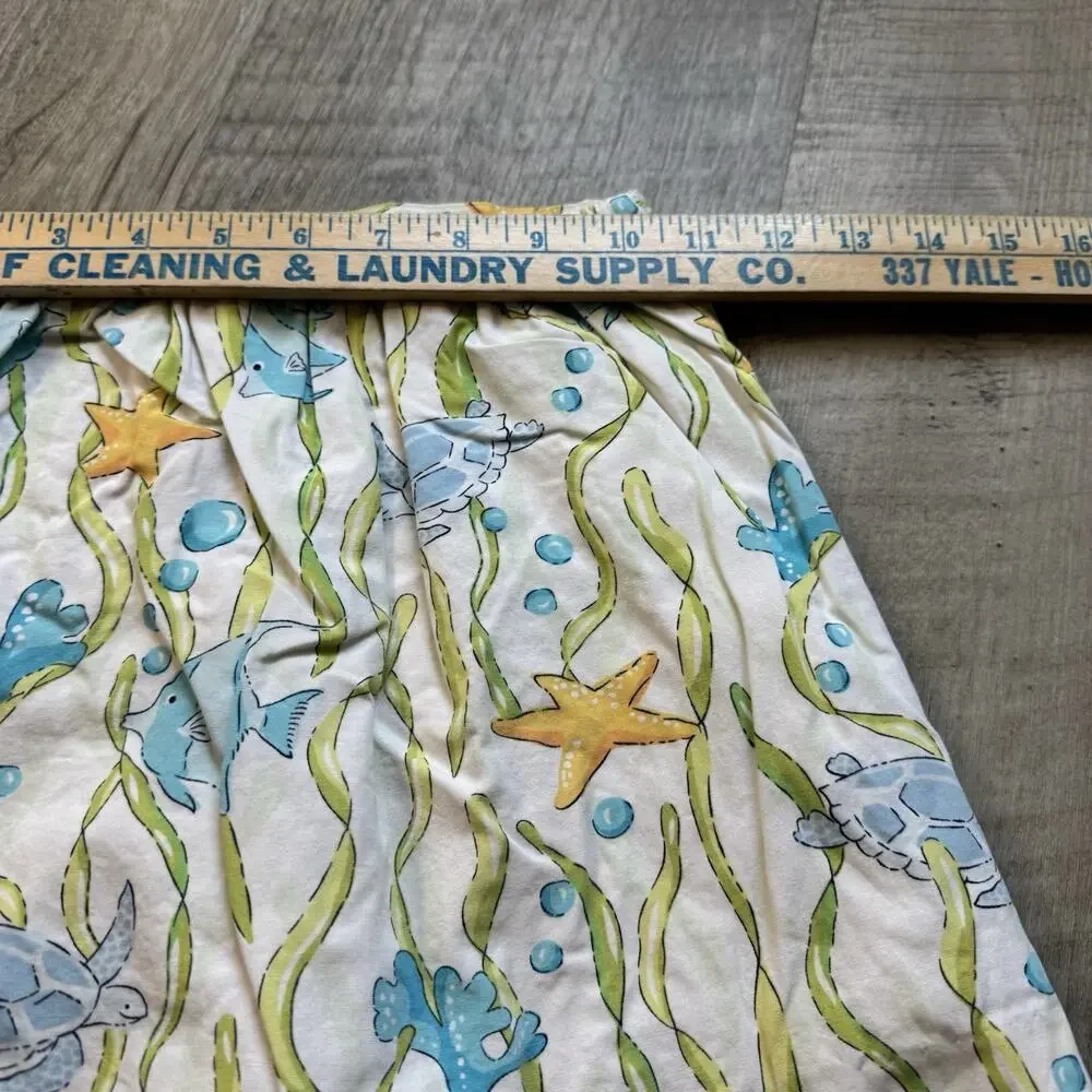 VTG Y2k Gymboree Sea Print Skirt Skort Girls Size 7 Scalloped Hem Ocean Turtle